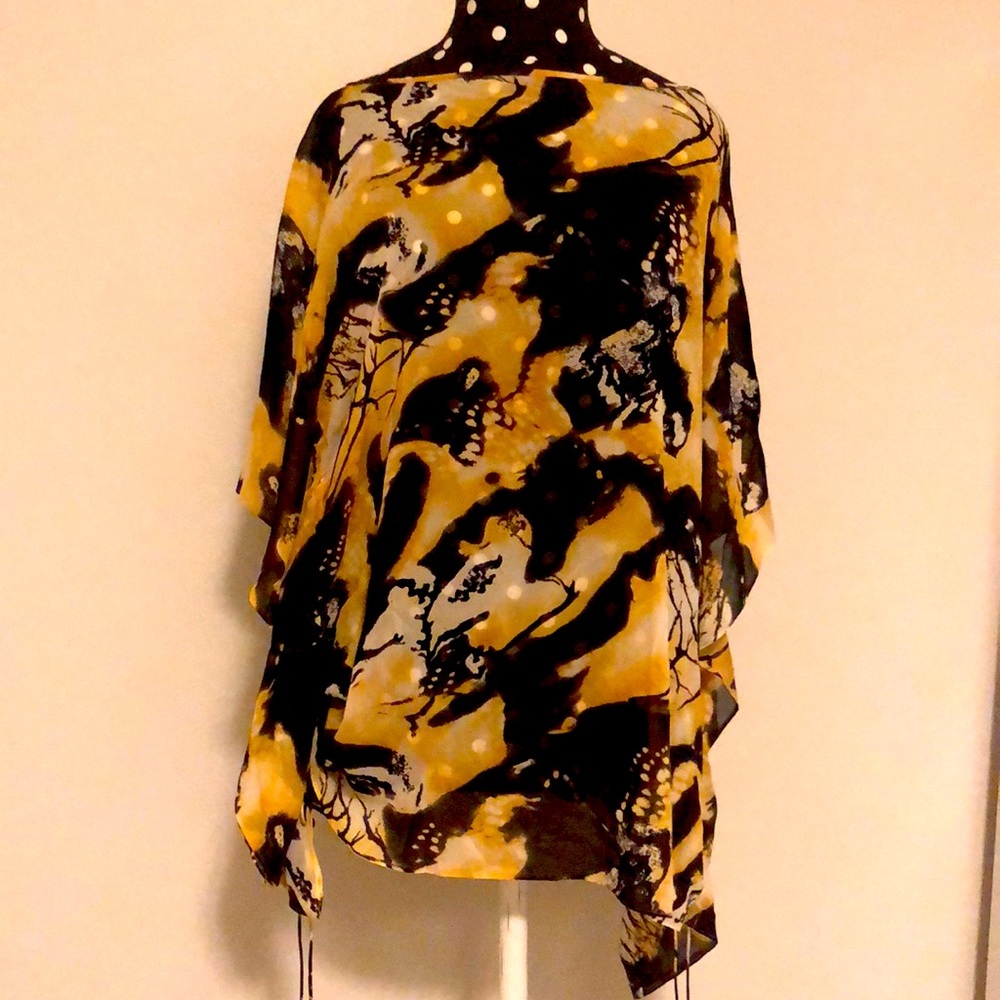 St John Abstract, Asymmetrical, Sheer Top/Coverup